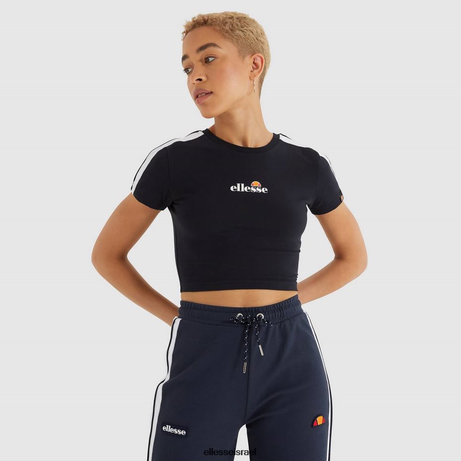 Ellesse הַלבָּשָׁה שָׁחוֹר נשים חולצת טריקו קצוצה לאטוס 8T0ZPV206