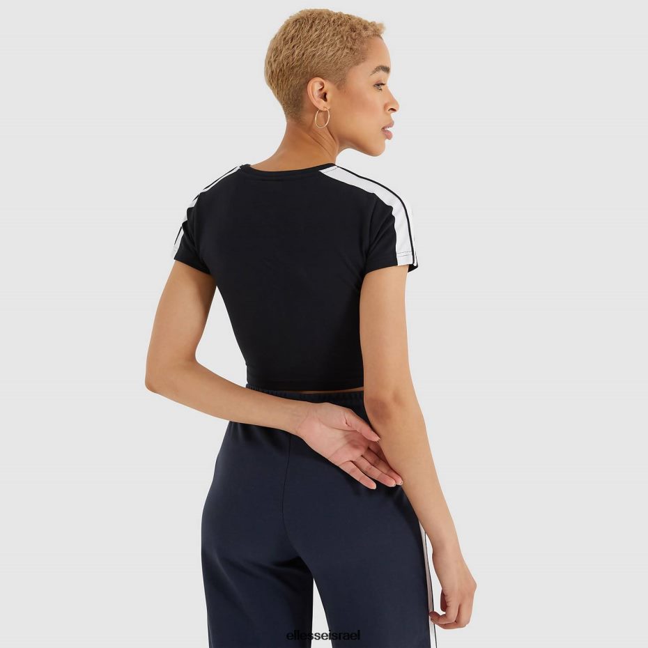 Ellesse הַלבָּשָׁה שָׁחוֹר נשים חולצת טריקו קצוצה לאטוס 8T0ZPV206