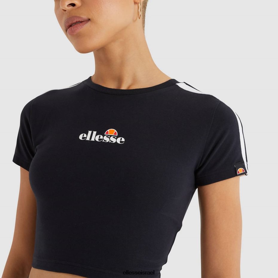 Ellesse הַלבָּשָׁה שָׁחוֹר נשים חולצת טריקו קצוצה לאטוס 8T0ZPV206