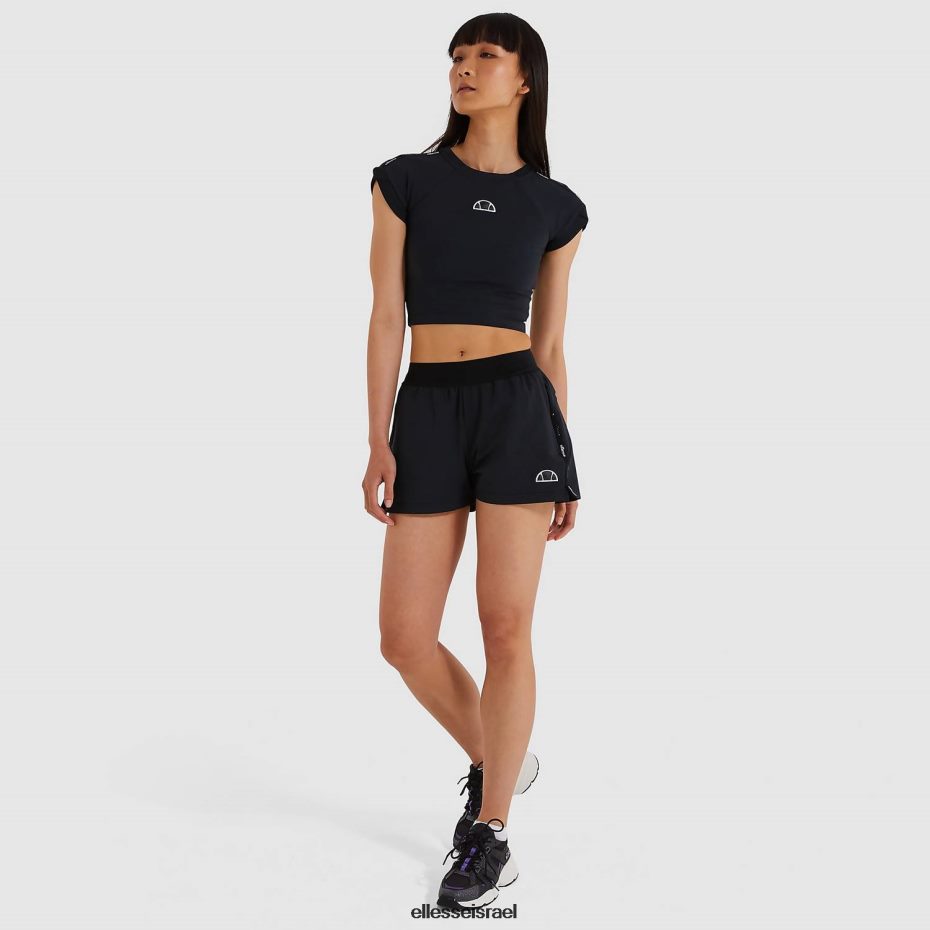 Ellesse הַלבָּשָׁה שָׁחוֹר נשים חולצת טריקו קצוצה של אריאן 8T0ZPV214