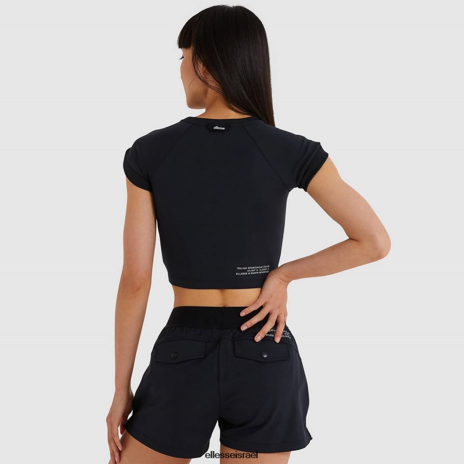 Ellesse הַלבָּשָׁה שָׁחוֹר נשים חולצת טריקו קצוצה של אריאן 8T0ZPV214