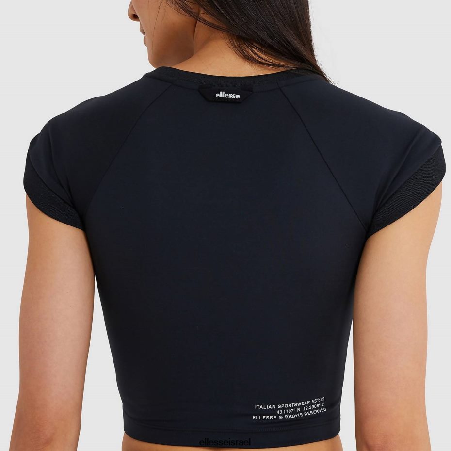 Ellesse הַלבָּשָׁה שָׁחוֹר נשים חולצת טריקו קצוצה של אריאן 8T0ZPV214