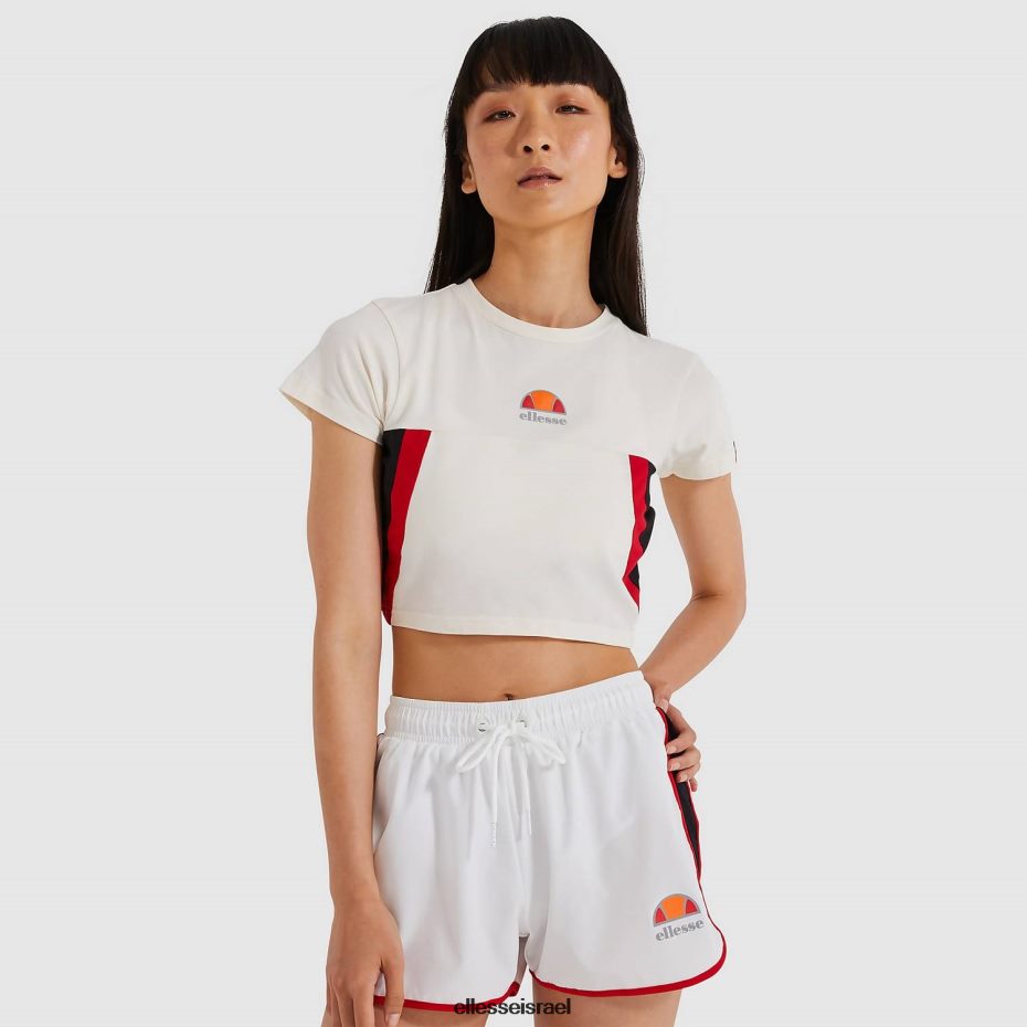 Ellesse הַלבָּשָׁה צבע קרם נשים חולצת טריקו של מתיה קרופ 8T0ZPV217