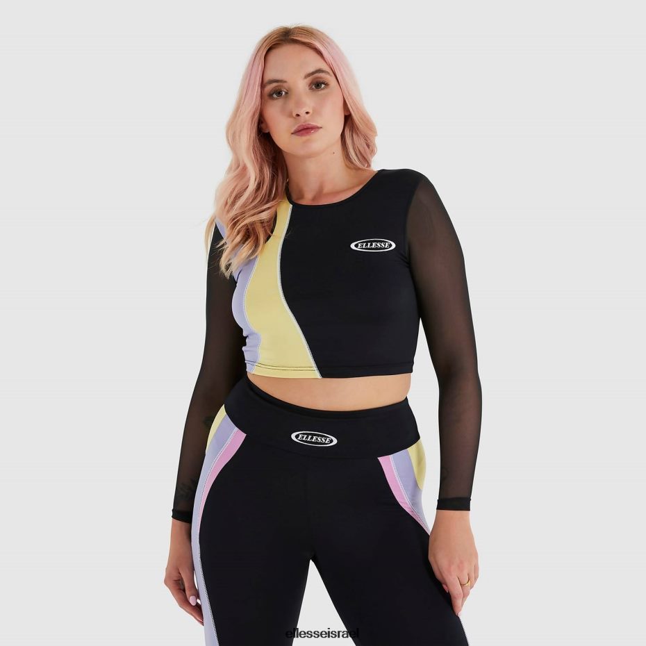 Ellesse הַלבָּשָׁה שָׁחוֹר נשים חולצת טריקו קצוצה לאונטינה 8T0ZPV223