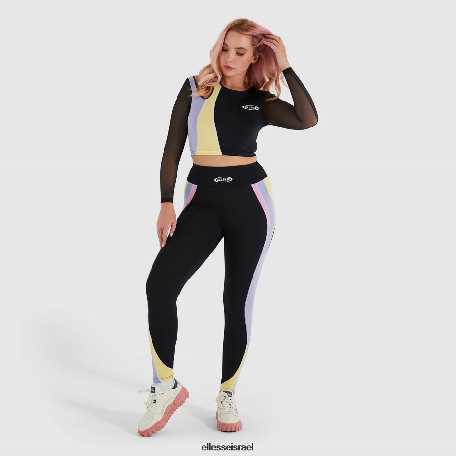 Ellesse הַלבָּשָׁה שָׁחוֹר נשים חולצת טריקו קצוצה לאונטינה 8T0ZPV223