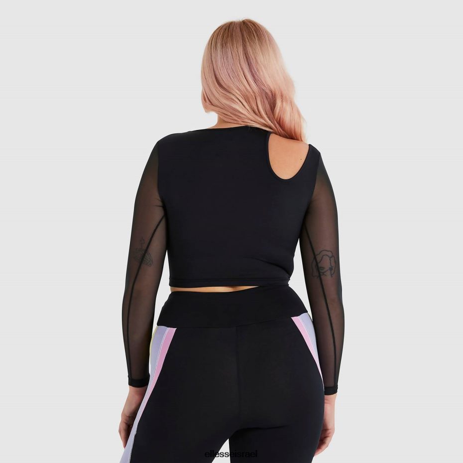 Ellesse הַלבָּשָׁה שָׁחוֹר נשים חולצת טריקו קצוצה לאונטינה 8T0ZPV223