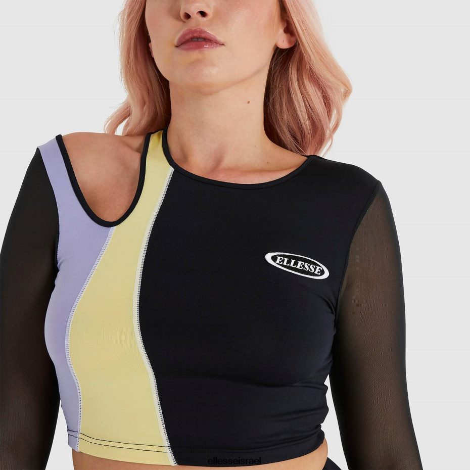 Ellesse הַלבָּשָׁה שָׁחוֹר נשים חולצת טריקו קצוצה לאונטינה 8T0ZPV223