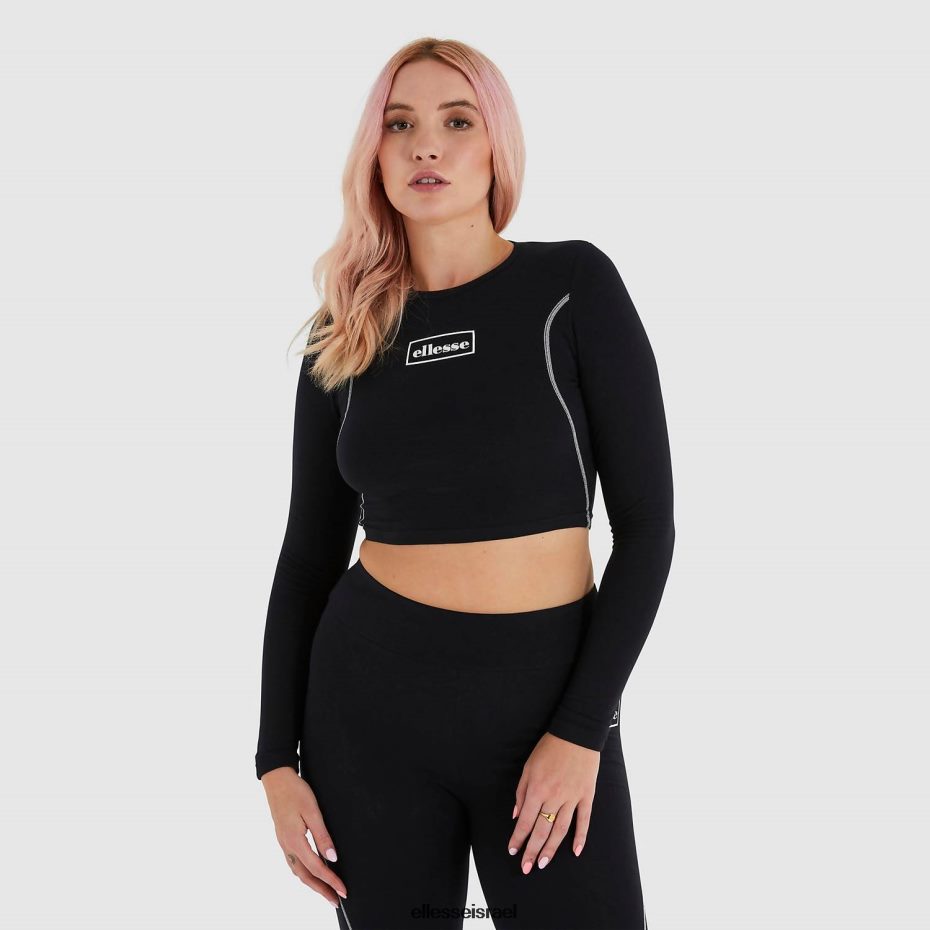 Ellesse הַלבָּשָׁה שָׁחוֹר נשים חולצת טריקו קצוצה לוסנטה 8T0ZPV227