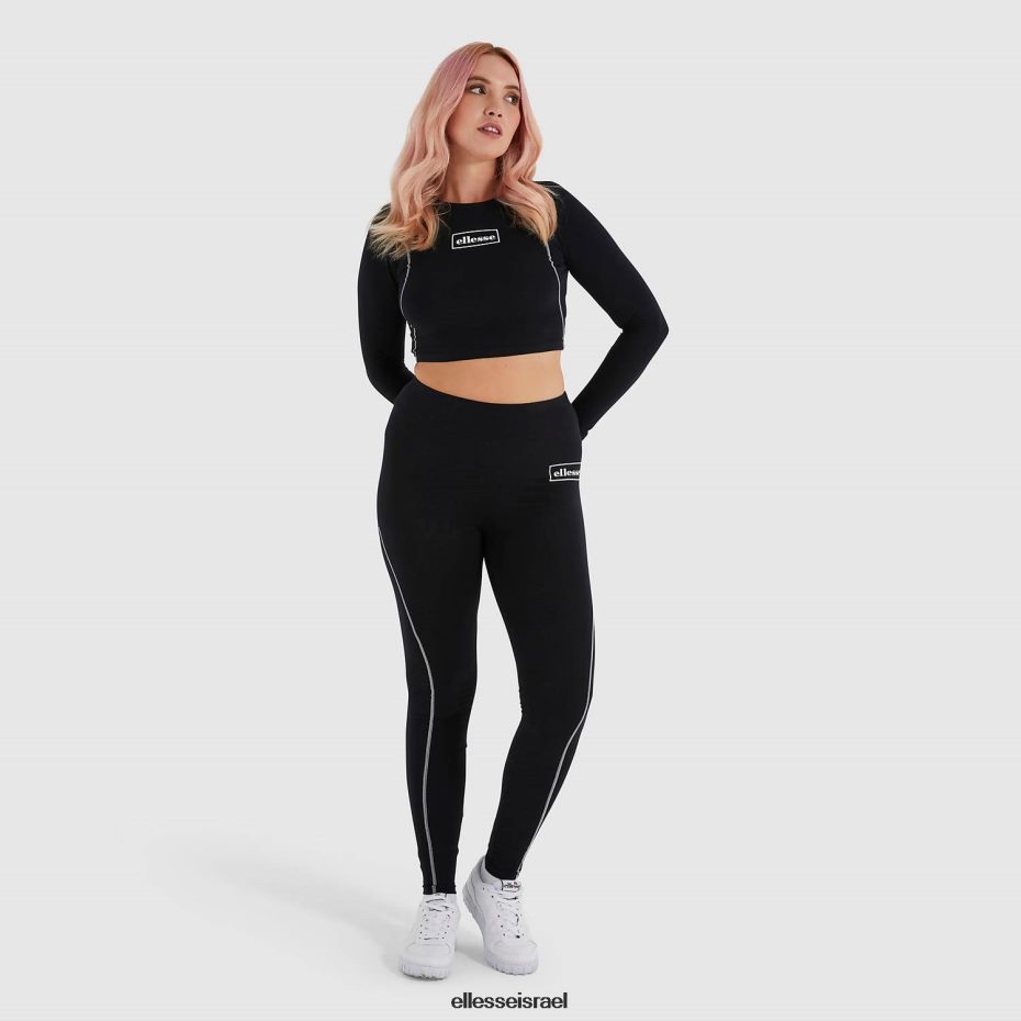 Ellesse הַלבָּשָׁה שָׁחוֹר נשים חולצת טריקו קצוצה לוסנטה 8T0ZPV227