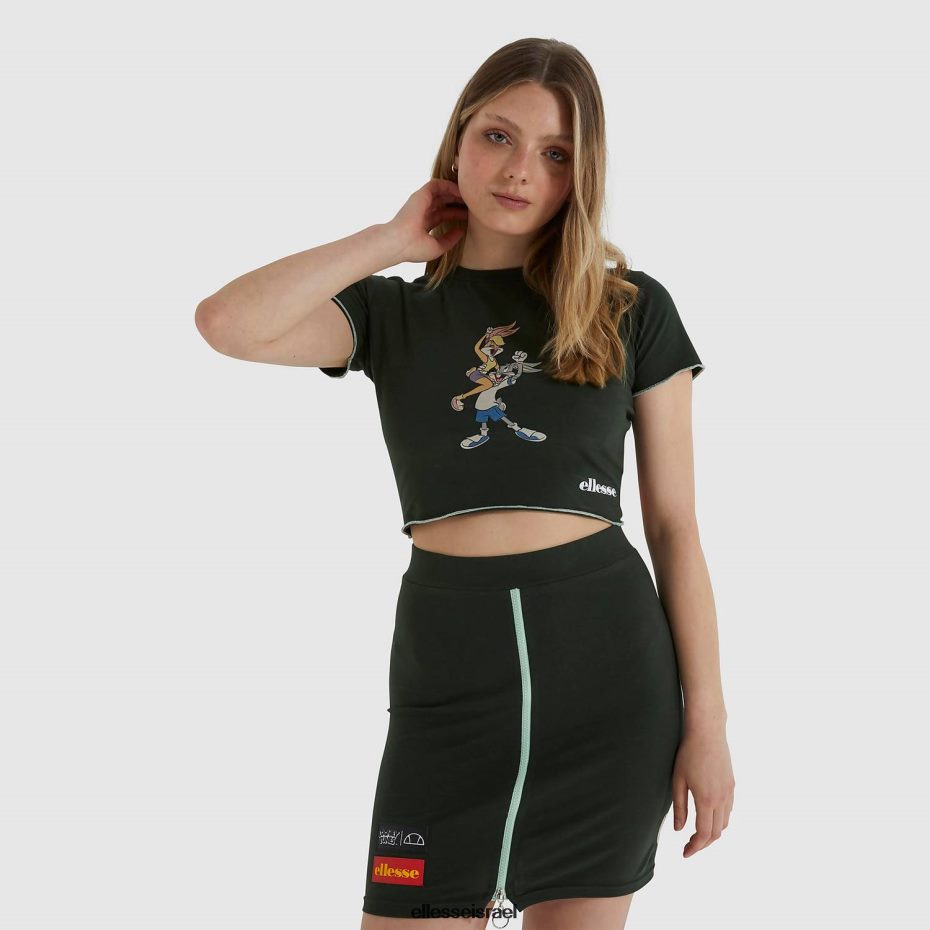 Ellesse הַלבָּשָׁה ירוק נשים חולצת טי קצוצה בטוויטר 8T0ZPV231