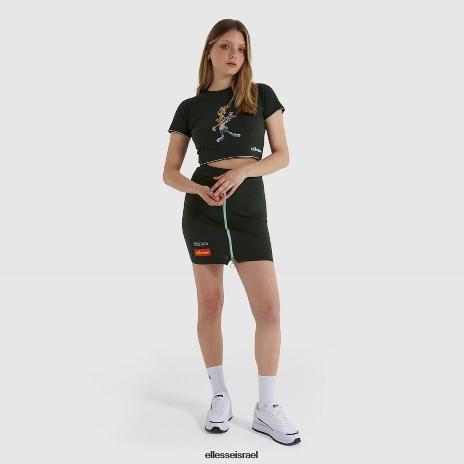 Ellesse הַלבָּשָׁה ירוק נשים חולצת טי קצוצה בטוויטר 8T0ZPV231