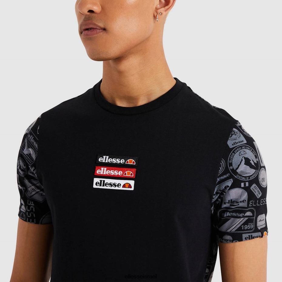 Ellesse הַלבָּשָׁה שָׁחוֹר גברים טי חירונה 8T0ZPV475