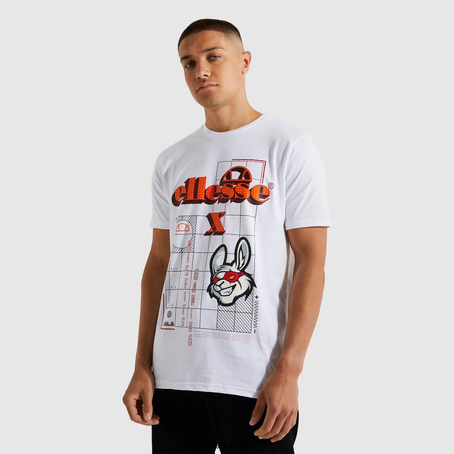 Ellesse הַלבָּשָׁה לבן גברים חולצת סייבר לא מתאימה 8T0ZPV480