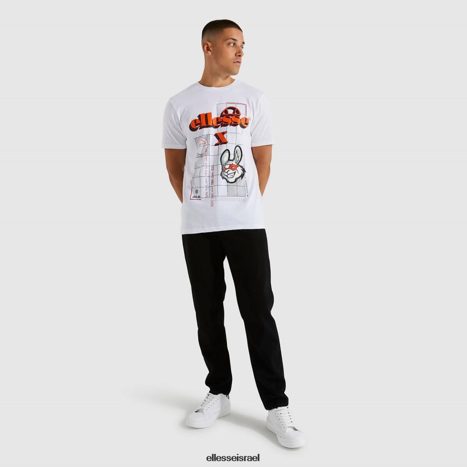 Ellesse הַלבָּשָׁה לבן גברים חולצת סייבר לא מתאימה 8T0ZPV480