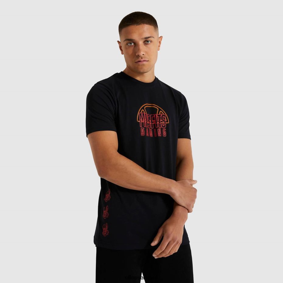 Ellesse הַלבָּשָׁה שָׁחוֹר גברים לא מתאים לחולצה קטנה 8T0ZPV481
