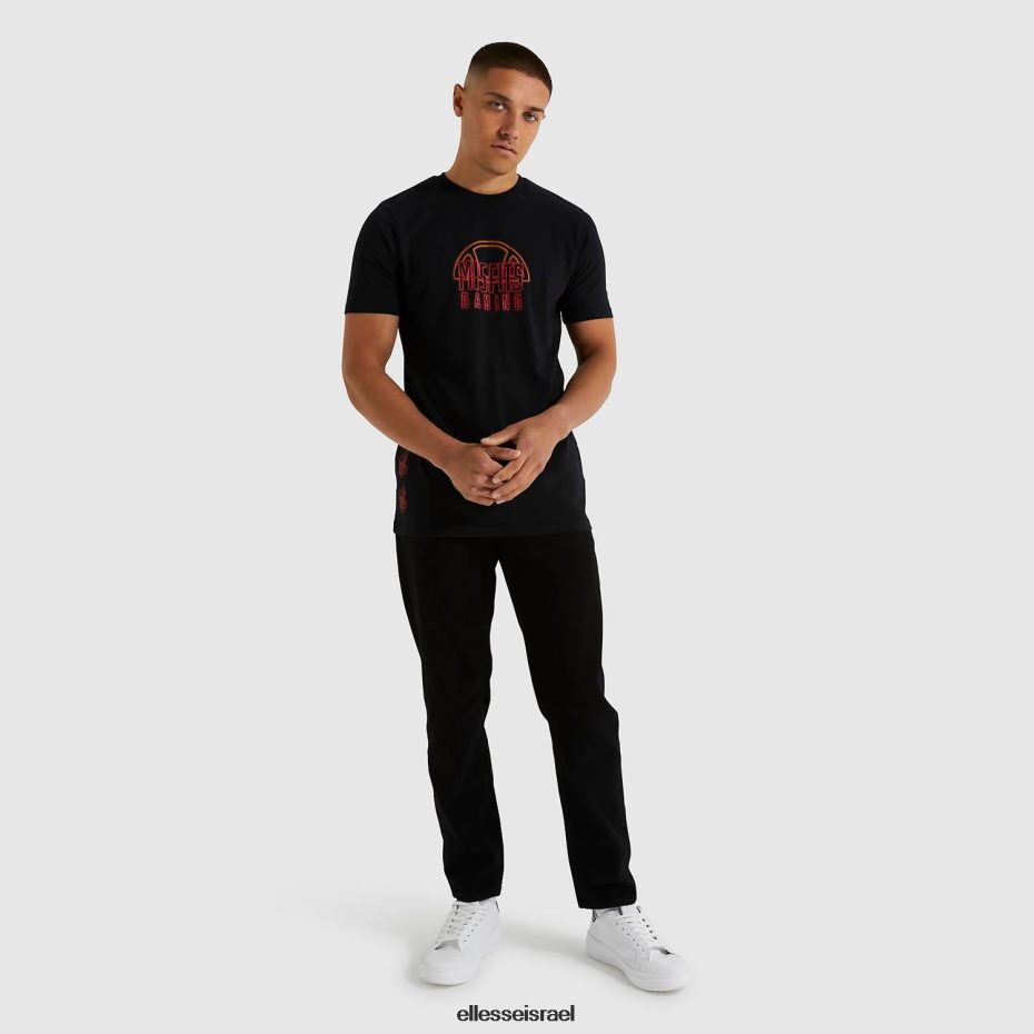 Ellesse הַלבָּשָׁה שָׁחוֹר גברים לא מתאים לחולצה קטנה 8T0ZPV481