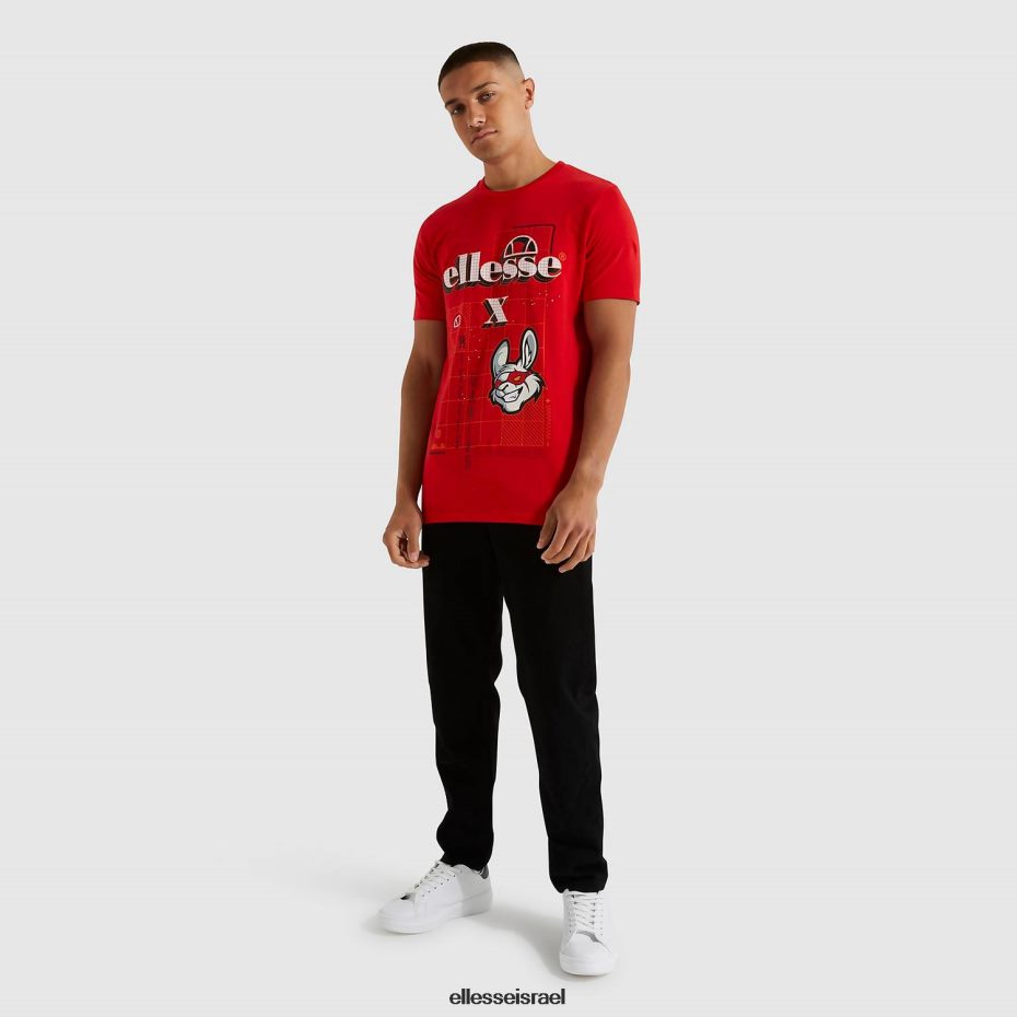Ellesse הַלבָּשָׁה אָדוֹם גברים חולצת סייבר לא מתאימה 8T0ZPV484