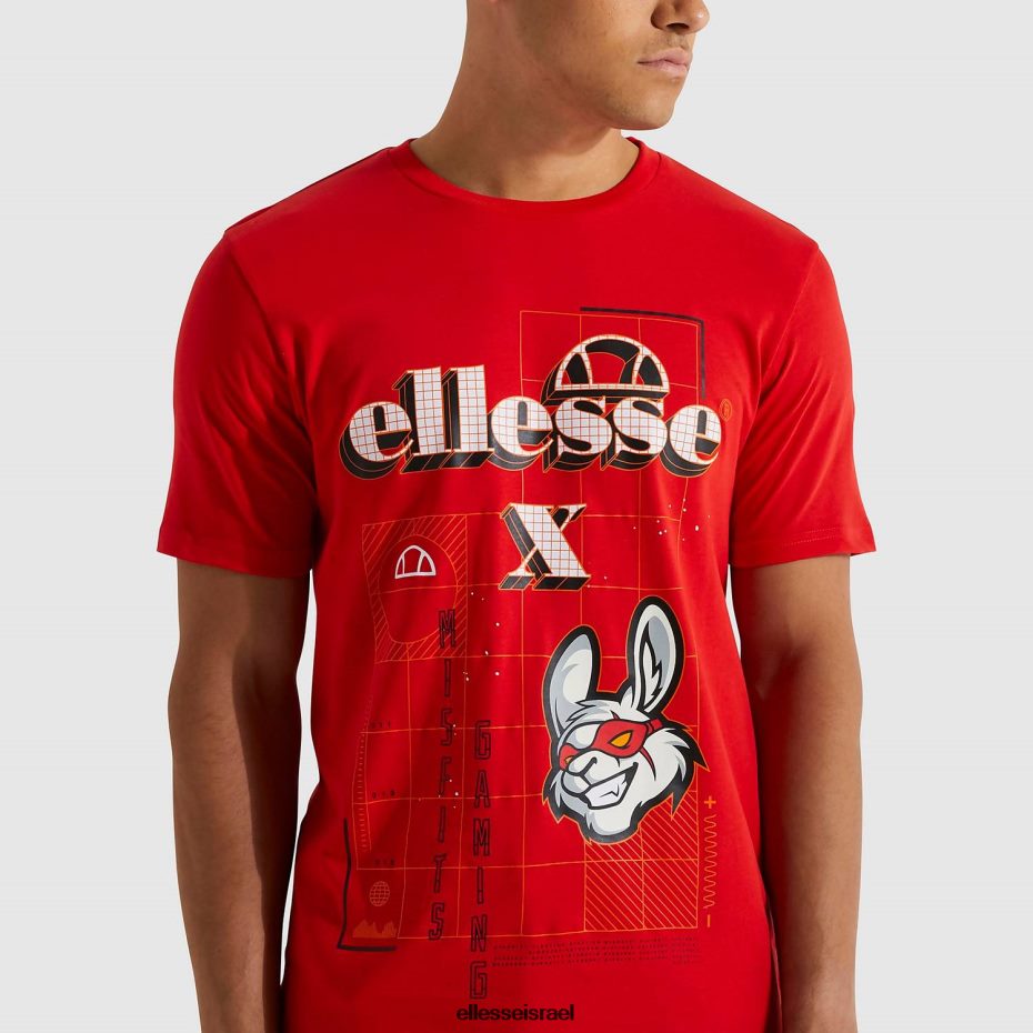 Ellesse הַלבָּשָׁה אָדוֹם גברים חולצת סייבר לא מתאימה 8T0ZPV484