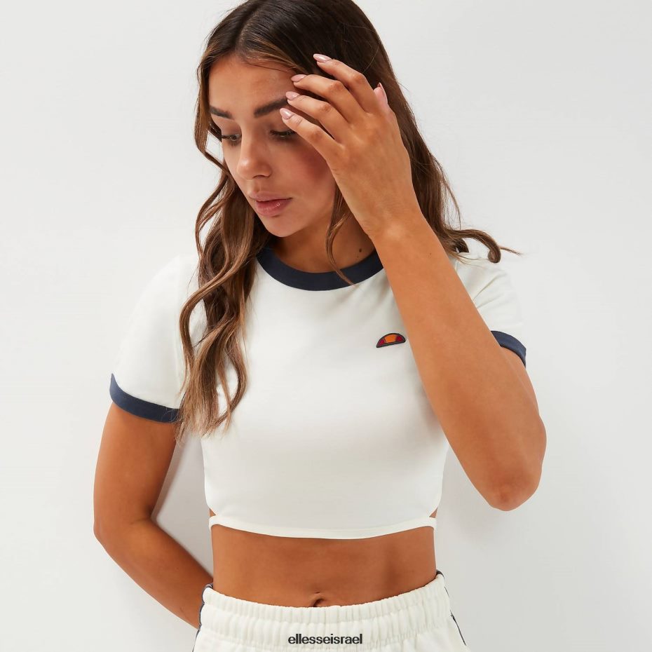 Ellesse הַלבָּשָׁה צבע קרם נשים חולצת טריקו קצוצה צ'י 8T0ZPV54