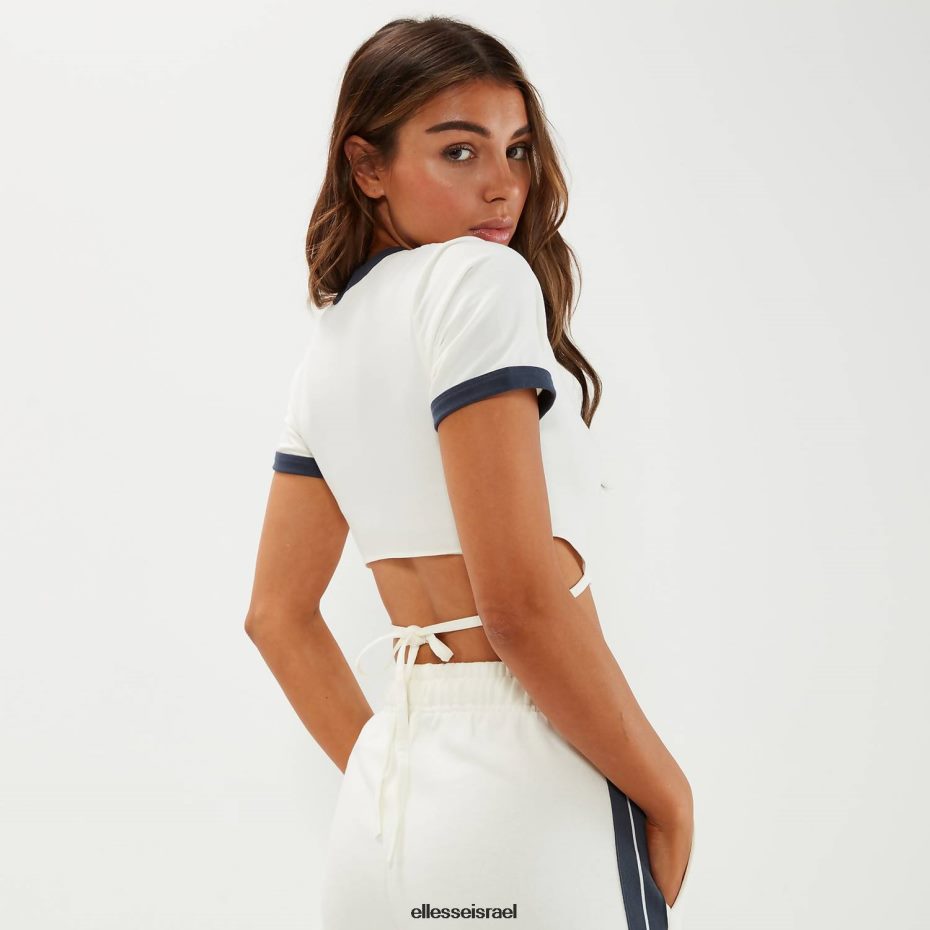 Ellesse הַלבָּשָׁה צבע קרם נשים חולצת טריקו קצוצה צ'י 8T0ZPV54