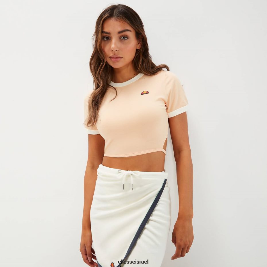 Ellesse הַלבָּשָׁה כתום בהיר נשים חולצת טריקו קצוצה צ'י 8T0ZPV55