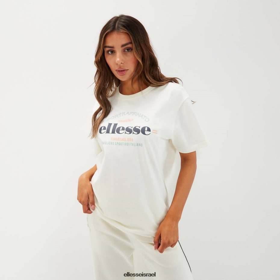 Ellesse הַלבָּשָׁה צבע קרם נשים חולצת טי אוברסייז של טובו 8T0ZPV58