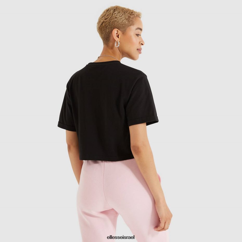 Ellesse הַלבָּשָׁה שָׁחוֹר נשים חולצת טריקו קצוצה של אלברטה 8T0ZPV68