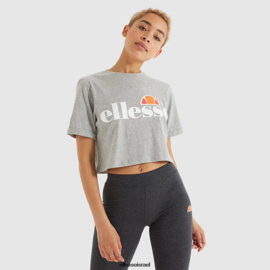 Ellesse הַלבָּשָׁה חוואר אפור נשים חולצת טריקו קצוצה של אלברטה 8T0ZPV69