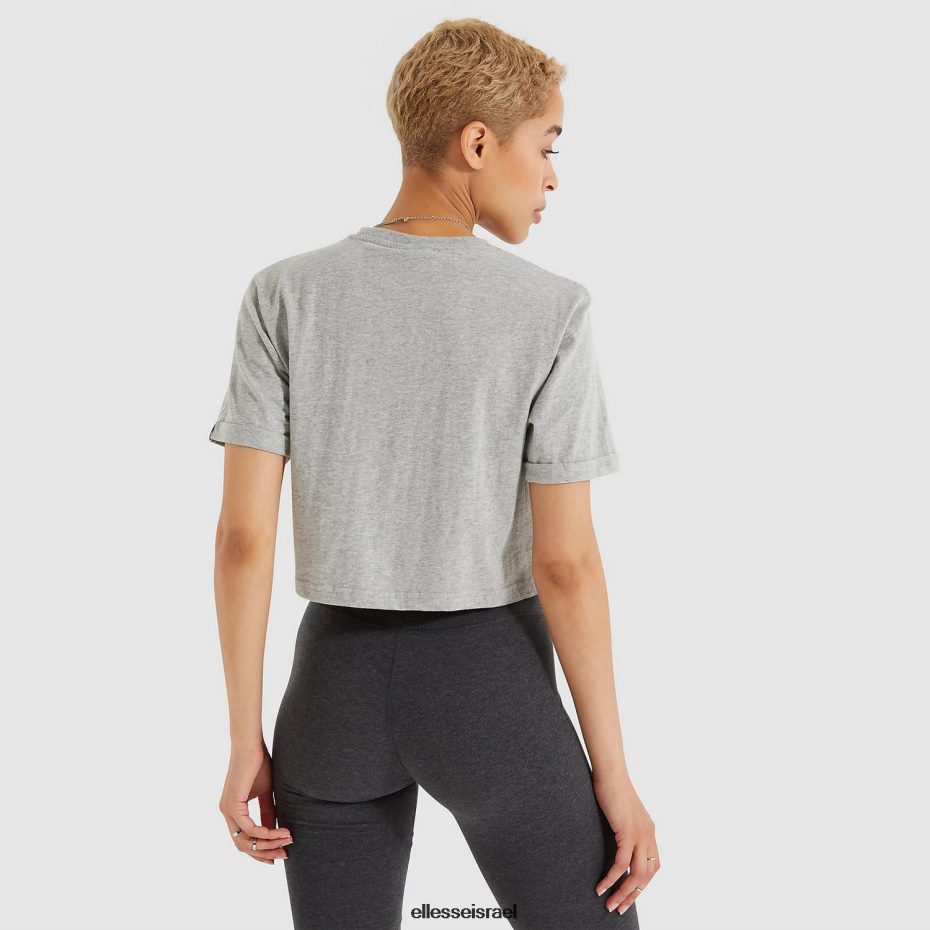 Ellesse הַלבָּשָׁה חוואר אפור נשים חולצת טריקו קצוצה של אלברטה 8T0ZPV69