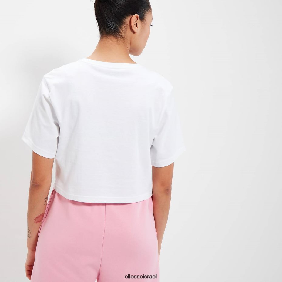 Ellesse הַלבָּשָׁה לבן נשים חולצת טריקו של beneventi croppd 8T0ZPV56