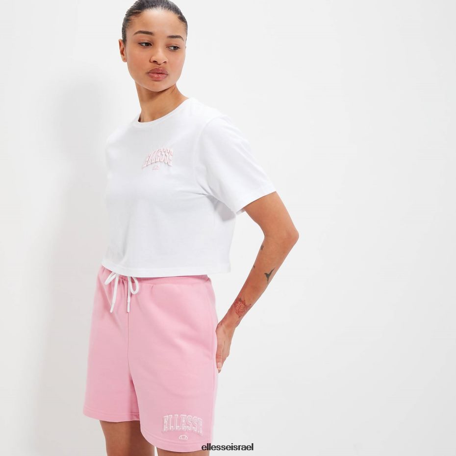 Ellesse הַלבָּשָׁה לבן נשים חולצת טריקו של beneventi croppd 8T0ZPV56