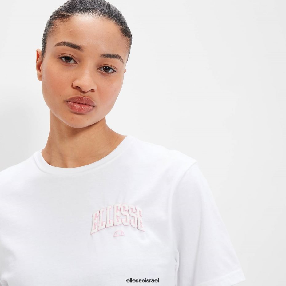 Ellesse הַלבָּשָׁה לבן נשים חולצת טריקו של beneventi croppd 8T0ZPV56