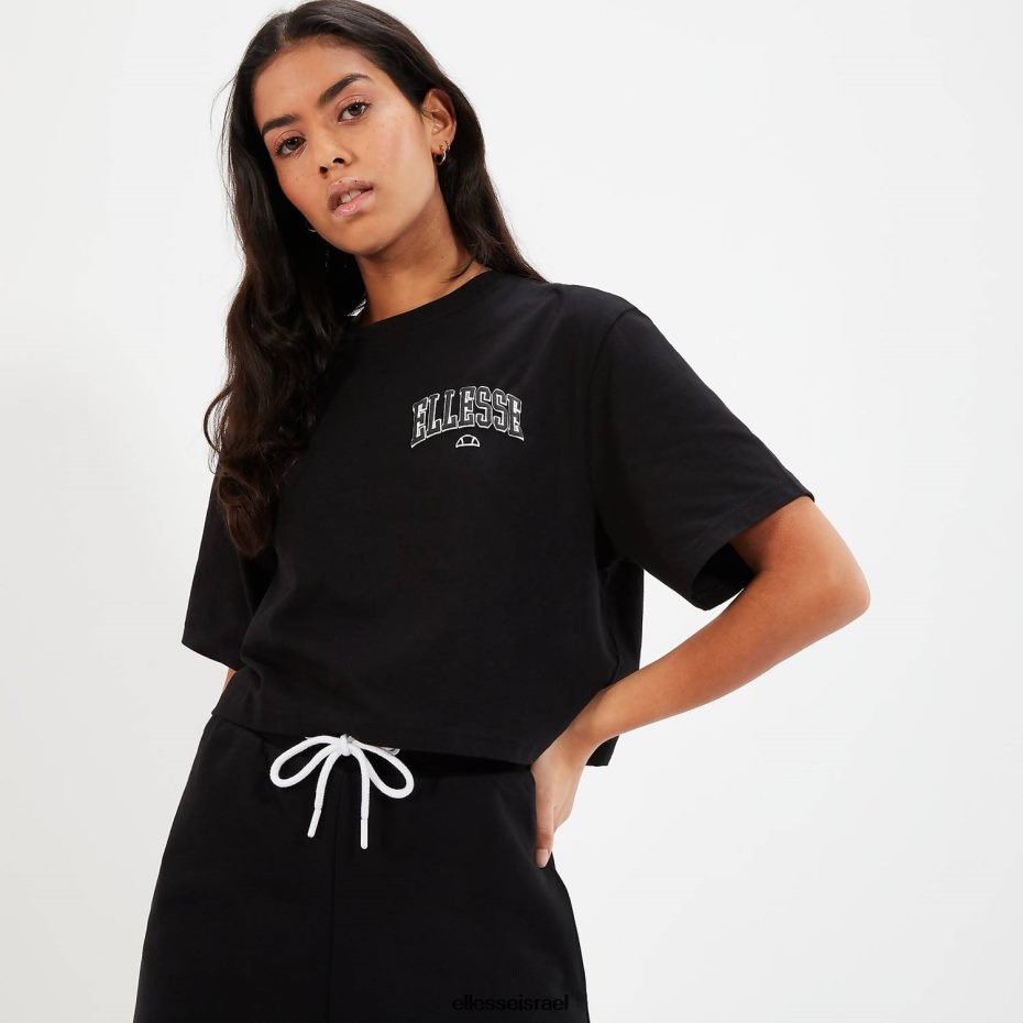Ellesse הַלבָּשָׁה שָׁחוֹר נשים חולצת טריקו של beneventi croppd 8T0ZPV57