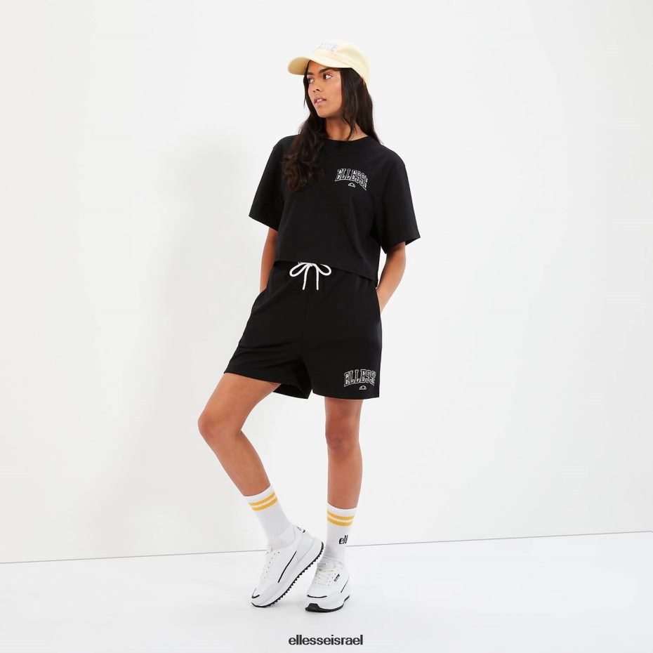 Ellesse הַלבָּשָׁה שָׁחוֹר נשים חולצת טריקו של beneventi croppd 8T0ZPV57