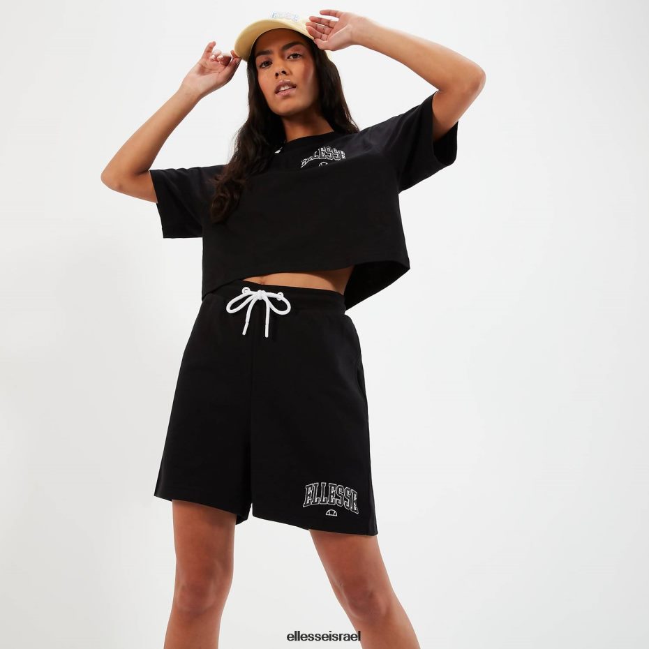 Ellesse הַלבָּשָׁה שָׁחוֹר נשים חולצת טריקו של beneventi croppd 8T0ZPV57