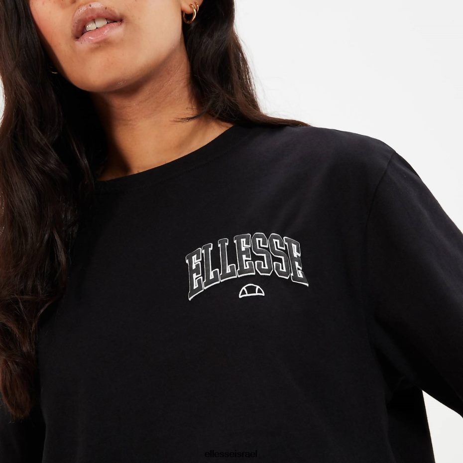 Ellesse הַלבָּשָׁה שָׁחוֹר נשים חולצת טריקו של beneventi croppd 8T0ZPV57