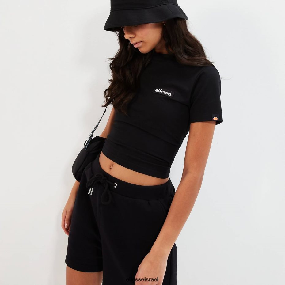 Ellesse הַלבָּשָׁה שָׁחוֹר נשים חולצת טריקו של chelu crop 8T0ZPV85