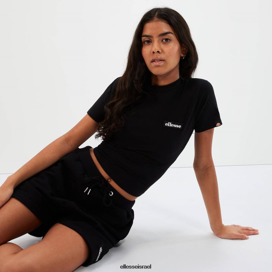 Ellesse הַלבָּשָׁה שָׁחוֹר נשים חולצת טריקו של chelu crop 8T0ZPV85