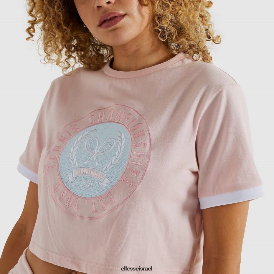 Ellesse הַלבָּשָׁה ורוד בהיר נשים חולצת טריקו קצוצה מסוג classio ורודה 8T0ZPV224