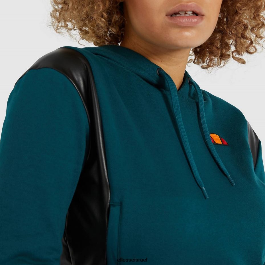 Ellesse הַלבָּשָׁה ירוק כחלחל נשים fioci crop hoody 8T0ZPV178