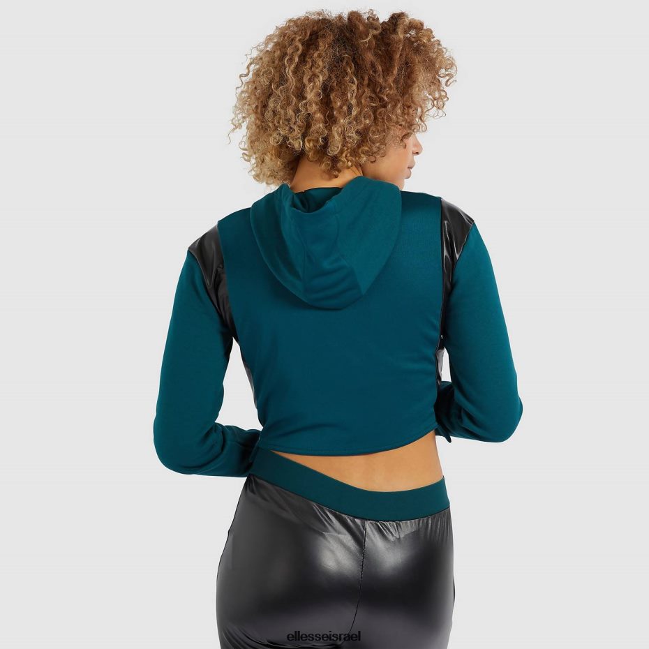 Ellesse הַלבָּשָׁה ירוק כחלחל נשים fioci crop hoody 8T0ZPV178